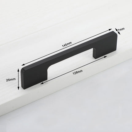 Slim Design Kitchen Cabinet Handles Drawer Bar Handle Pull Black 128MM.