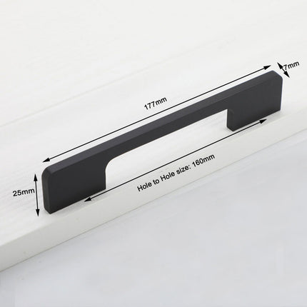 Slim Design Kitchen Cabinet Handles Drawer Bar Handle Pull Black 160MM.