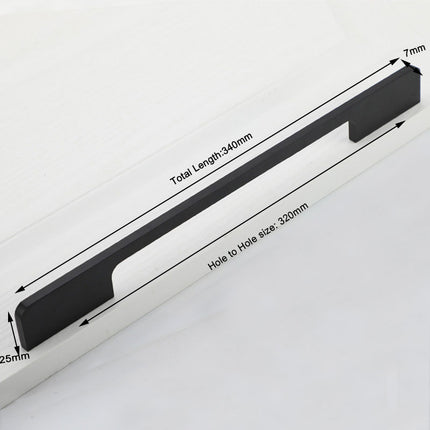 Slim Design Kitchen Cabinet Handles Drawer Bar Handle Pull Black 320MM.