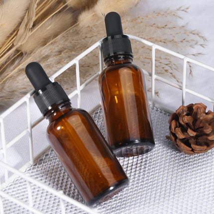 20ml (5 Pack) Amber Glass Dropper Bottle Liquid Essential Oils Bottle Bottles Leakproof Glass Tincture Bottles.