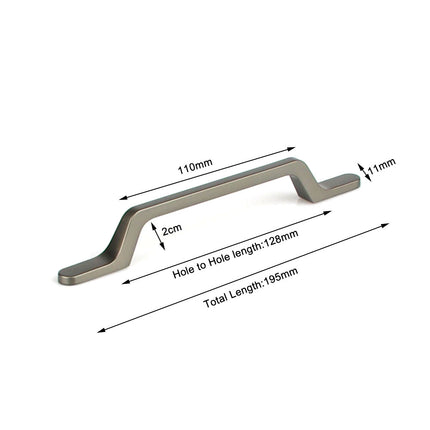 Black Zinc Kitchen Cabinet Handles Drawer Bar Handle Pull 128mm.