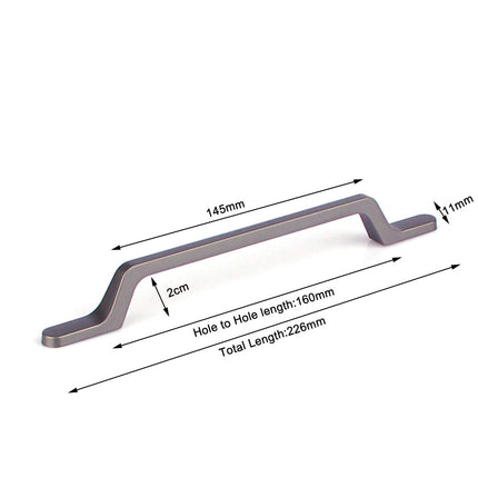 Black Zinc Kitchen Cabinet Handles Drawer Bar Handle Pull 160mm.