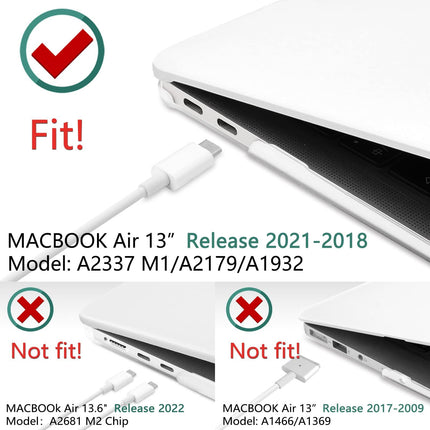 MacBook Air 13 Inch Case 2020 2019 2018, A1932, A2179, A2337 Shell Case Keyboard Cover Clear.