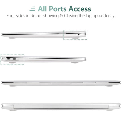 MacBook Air 13 Inch Case 2020 2019 2018, A1932, A2179, A2337 Shell Case Keyboard Cover Clear.