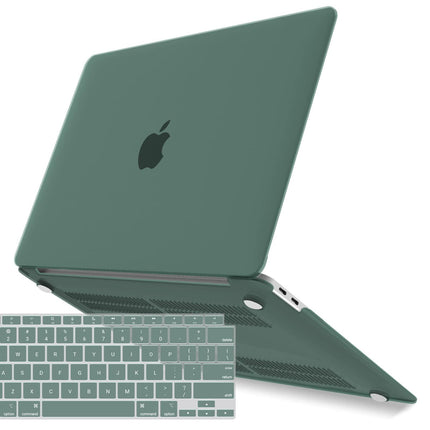 Suitable for  MacBook Air 13 Inch Case 2022 2021 2020 2019 2018, A1932, A2179, A2337 Shell Case Keyboard Cover Dark Green.