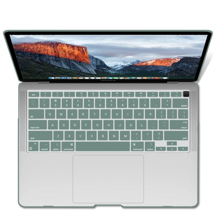 Suitable for  MacBook Air 13 Inch Case 2022 2021 2020 2019 2018, A1932, A2179, A2337 Shell Case Keyboard Cover Dark Green.