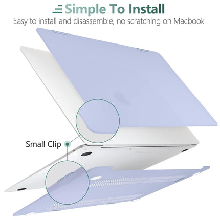 Suitable for  MacBook Air 13 Inch Case 2022 2021 2020 2019 2018, A1932, A2179, A2337 Shell Case Keyboard Cover lavender Grey.