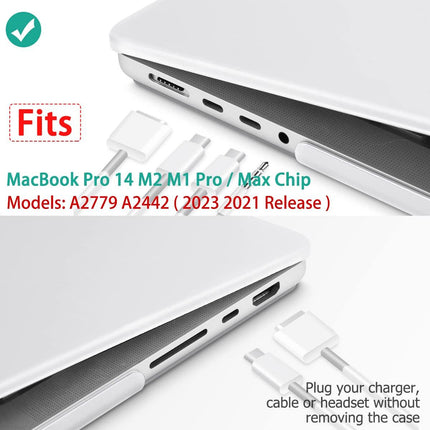 Suitable for MacBook Pro 14 Max Inch Case 2023 2022 2021 M2 A2779 M1 A2442 Hardshell Case Keyboard Cover White.