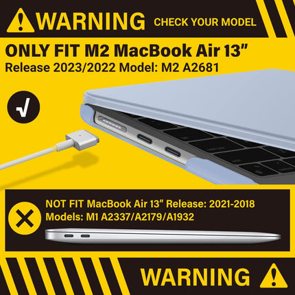 Suitable for  2023 2022 MacBook Air 13 inch case M2 Model A2681 Hard Shell Case Keyboard Cover.