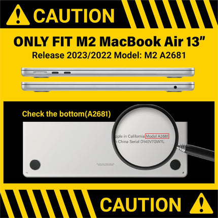Suitable for  2023 2022 MacBook Air 13 inch case M2 Model A2681 Hard Shell Case Keyboard Cover Turquoise.