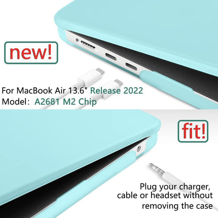 Suitable for  2023 2022 MacBook Air 13 inch case M2 Model A2681 Hard Shell Case Keyboard Cover Turquoise.