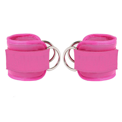 2x Adjustable Ankle Straps for Cable Machines D-Rings Gym Cuff Kickbacks Glute Workouts Leg Extensions Straps Hip Pink.