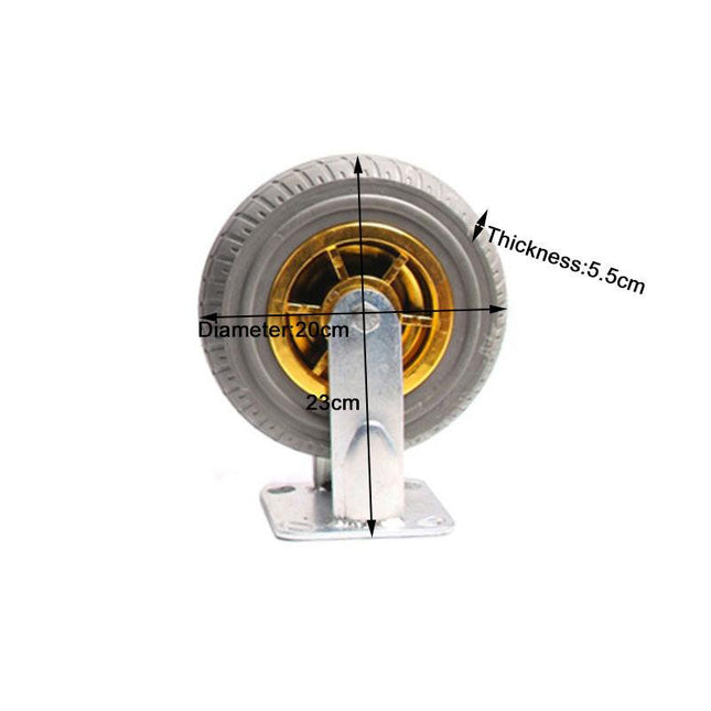 8" Heavy Duty Industrial Fixed Caster Wheel Wheels CastorTrolley holds 250KG.