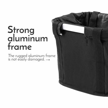 Bike Basket Folding Cat Dog Carrier Bicycle Handlebar Bag Quick Release Detachable Storage Basket.