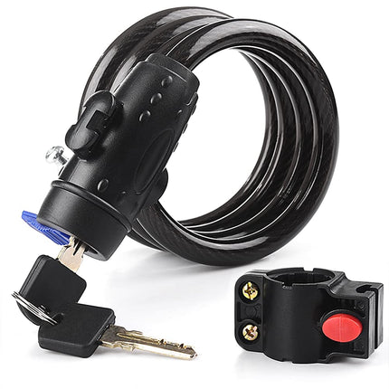 1.2m 2 Keys Bicycle Lock Bike Cable Locks Motorcycle Lock  Mounting Bracket Scooter Lock.