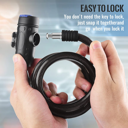 1.2m 2 Keys Bicycle Lock Bike Cable Locks Motorcycle Lock  Mounting Bracket Scooter Lock.