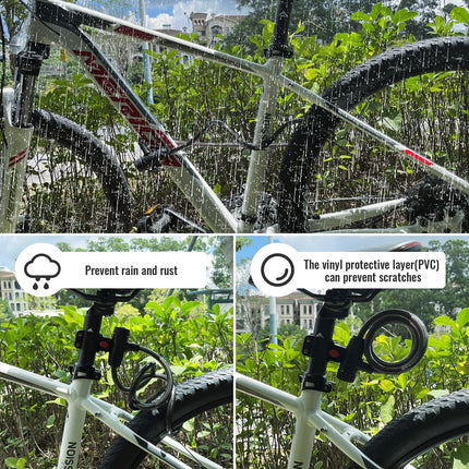 1.2m 2 Keys Bicycle Lock Bike Cable Locks Motorcycle Lock  Mounting Bracket Scooter Lock.