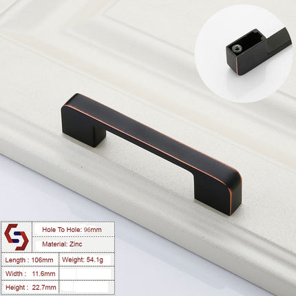 Zinc Kitchen Cabinet Handles Drawer Bar Handle Pull black+copper color hole to hole size 96mm.