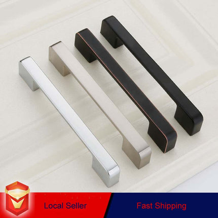 Zinc Kitchen Cabinet Handles Drawer Bar Handle Pull brushed silver color hole to hole size 192mm.