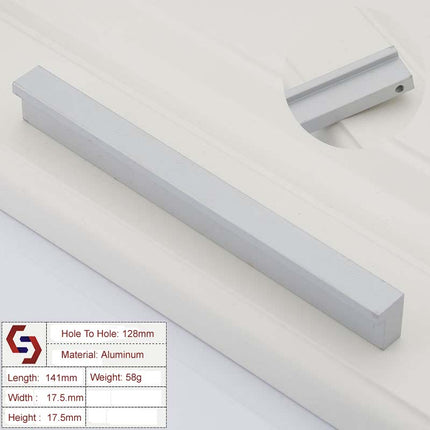 Aluminium Kitchen Cabinet Handles Drawer Bar Handle Pull Silver 128mm.