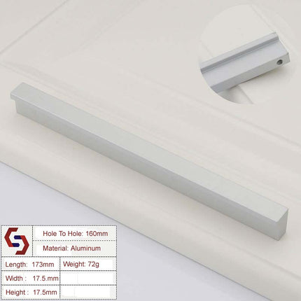 Aluminium Kitchen Cabinet Handles Drawer Bar Handle Pull Silver160mm.