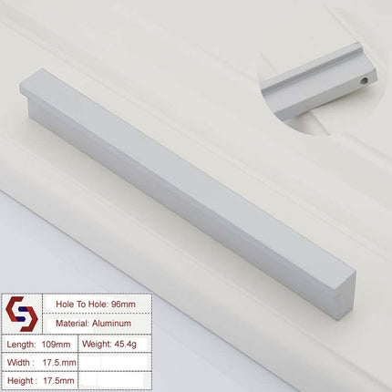 Aluminium Kitchen Cabinet Handles Drawer Bar Handle Pull Silver 96mm.