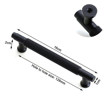 Black Furniture Door Kitchen Cabinet Handle Handles Pull Pulls Cupboard 128mm.