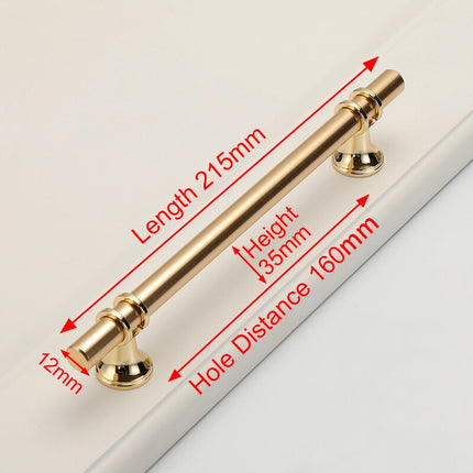 Luxury Design Kitchen Cabinet Handles Drawer Bar Handle Pull Gold 160MM.