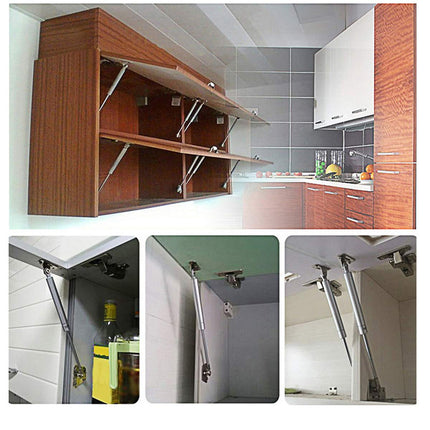 2 Pcs 100N Cabinet Door Hydraulic Hinge Metal Head Lift Support Soft Close & Buffer Telescopic.