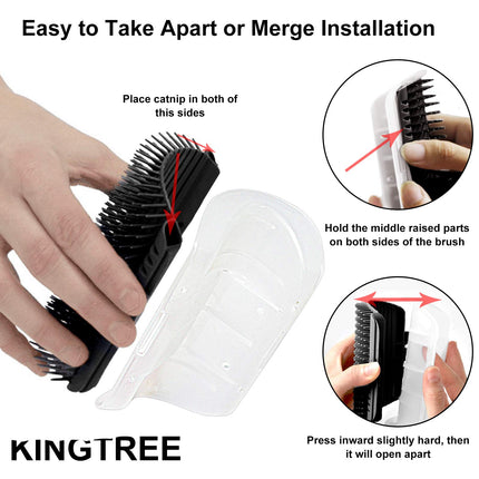 Cat Self Groomer Catnip  Dog Cat Toy Corner Groomer Wall Corner Scratcher Comb Grooming Massage Brush Black.