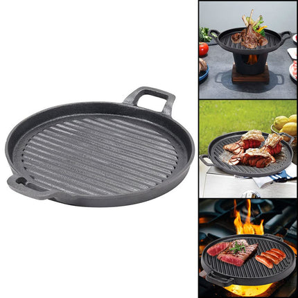 30cm Round Cast Iron Griddle Plate, BBQ Pan Cooking Griddle Grill for StoveF, Oven.