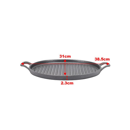30cm Round Cast Iron Griddle Plate, BBQ Pan Cooking Griddle Grill for StoveF, Oven.
