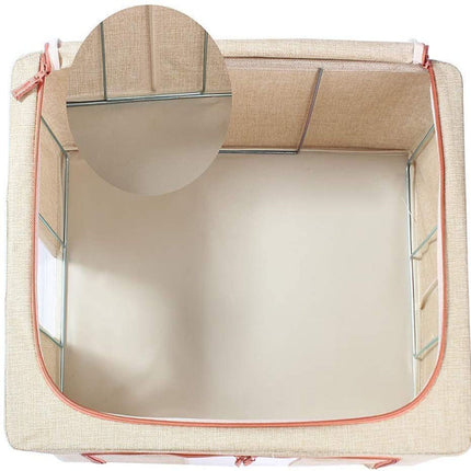 24L Cloth Storage Box Closet Organizer Storage Bags Clothes Storage Bags Wardrobe Organizer Idea CREAM.