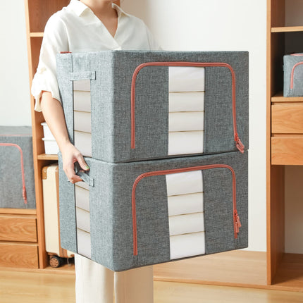 100L Cloth Storage Box Closet Organizer Storage Bags Clothes Storage Bags Wardrobe Organizer Idea Grey.