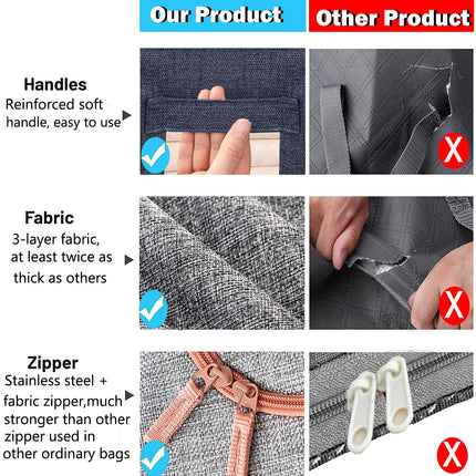 24L Cloth Storage Box Closet Organizer Storage Bags Clothes Storage Bags Wardrobe Organizer Idea Grey.