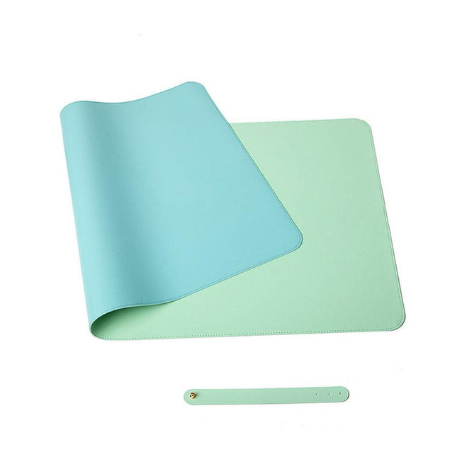 Green 90cm*45cm Dual UseOffice Desk Pad Waterproof PU Leather Computer Mouse Pad.