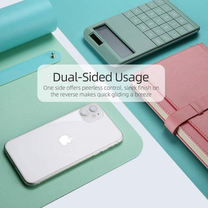 Green 90cm*45cm Dual UseOffice Desk Pad Waterproof PU Leather Computer Mouse Pad.