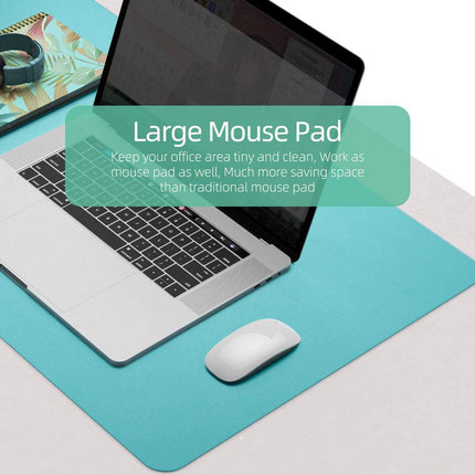 Green 90cm*45cm Dual UseOffice Desk Pad Waterproof PU Leather Computer Mouse Pad.