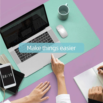 Green 90cm*45cm Dual UseOffice Desk Pad Waterproof PU Leather Computer Mouse Pad.