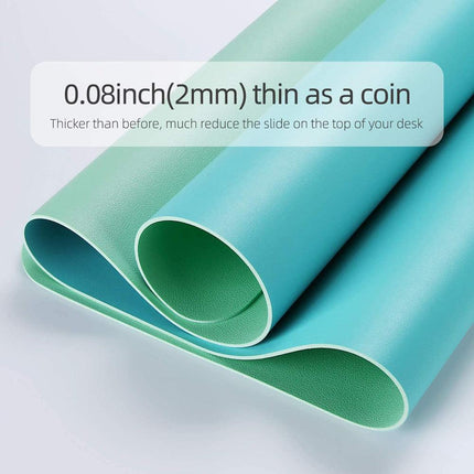 Green 90cm*45cm Dual UseOffice Desk Pad Waterproof PU Leather Computer Mouse Pad.