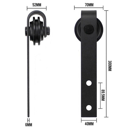 1.8m Heavy Duty Sliding Barn Single Door Hardware Kit Damper Track Rail Roller System.