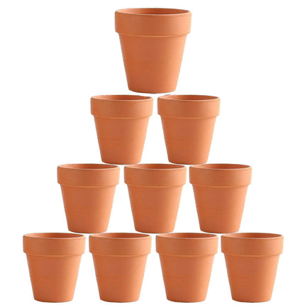 10x 5cm Flower Pot Pots Clay Ceramic Plant Drain Hole Succulent Cactus Nursery Planter.