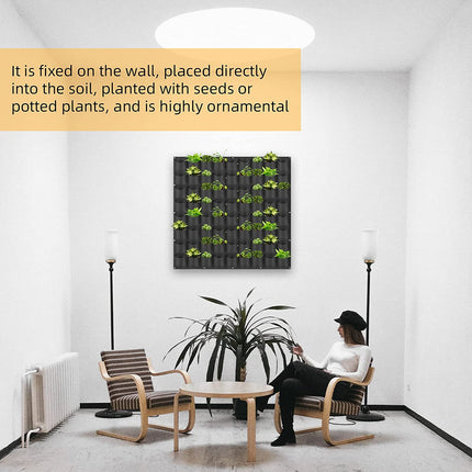 72 Pockets Wall Hanging Planter Planting Grow Bag Vertical Garden Vegetable Flower Black.