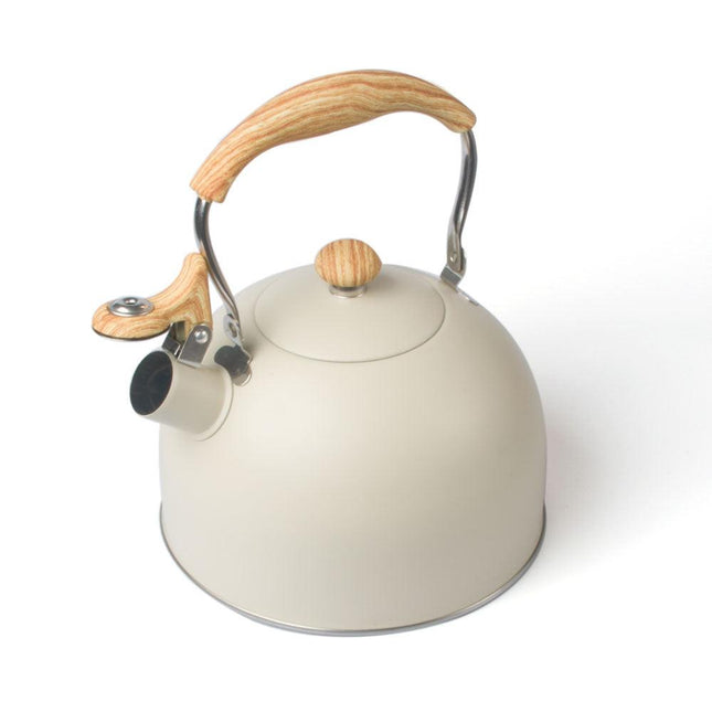 2.5 Liter Tea Whistling Kettle Stainless Steel Modern Whistling Tea Pot for Stovetop Cream.