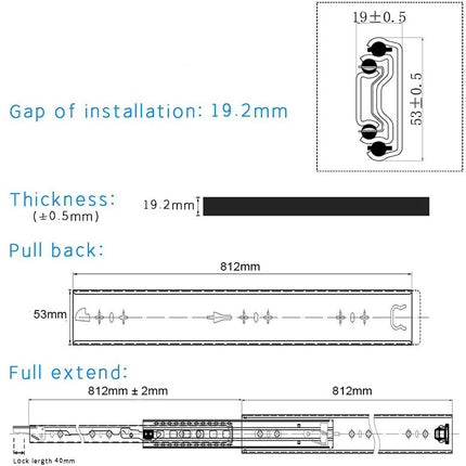32in Pair 150KG Heavy Duty Drawer Slides Rails Runners Locking Ball Bearing.