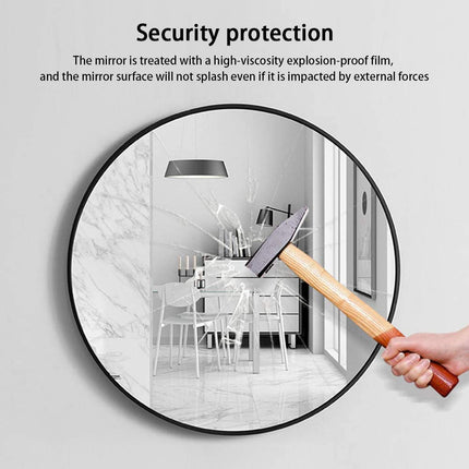 Slim Design 50CM Black Bathroom, Living Room, Hallway Mirror Round Mirror Wall Decor Metal Frame.