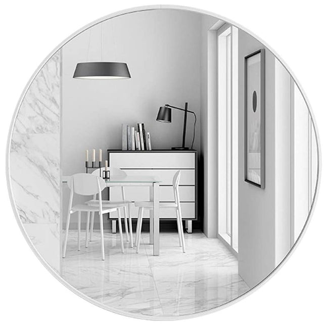 Slim Design 50CM White Bathroom, Living Room, Hallway Mirror Round Mirror Wall Decor Metal Frame.