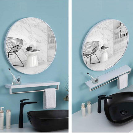 Slim Design 50CM White Bathroom, Living Room, Hallway Mirror Round Mirror Wall Decor Metal Frame.
