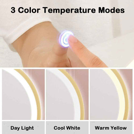 Touch Screen Table Desktop LED Light Vanity Mirror Makeup Mirror Round Mirror 40cm.