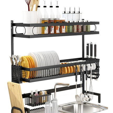 65cm 3 tier Over Single Sink Dish Drying Rack Drainer Kitchen Cutlery Holder Storage Organizer.